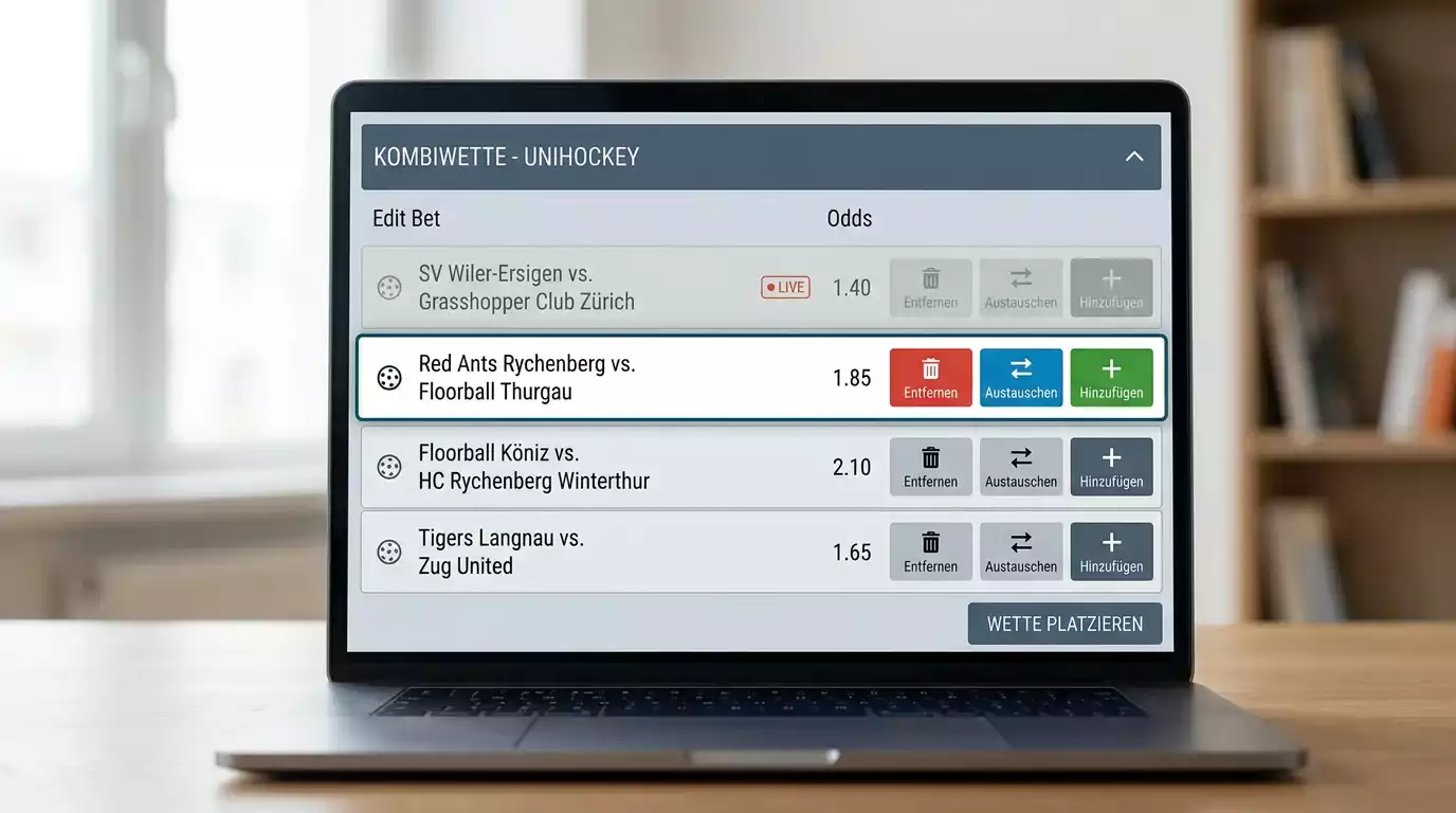 bet365 Edit-Bet-Funktion für Floorball-Kombis – Selektionen nachträglich ändern und Schein anpassen