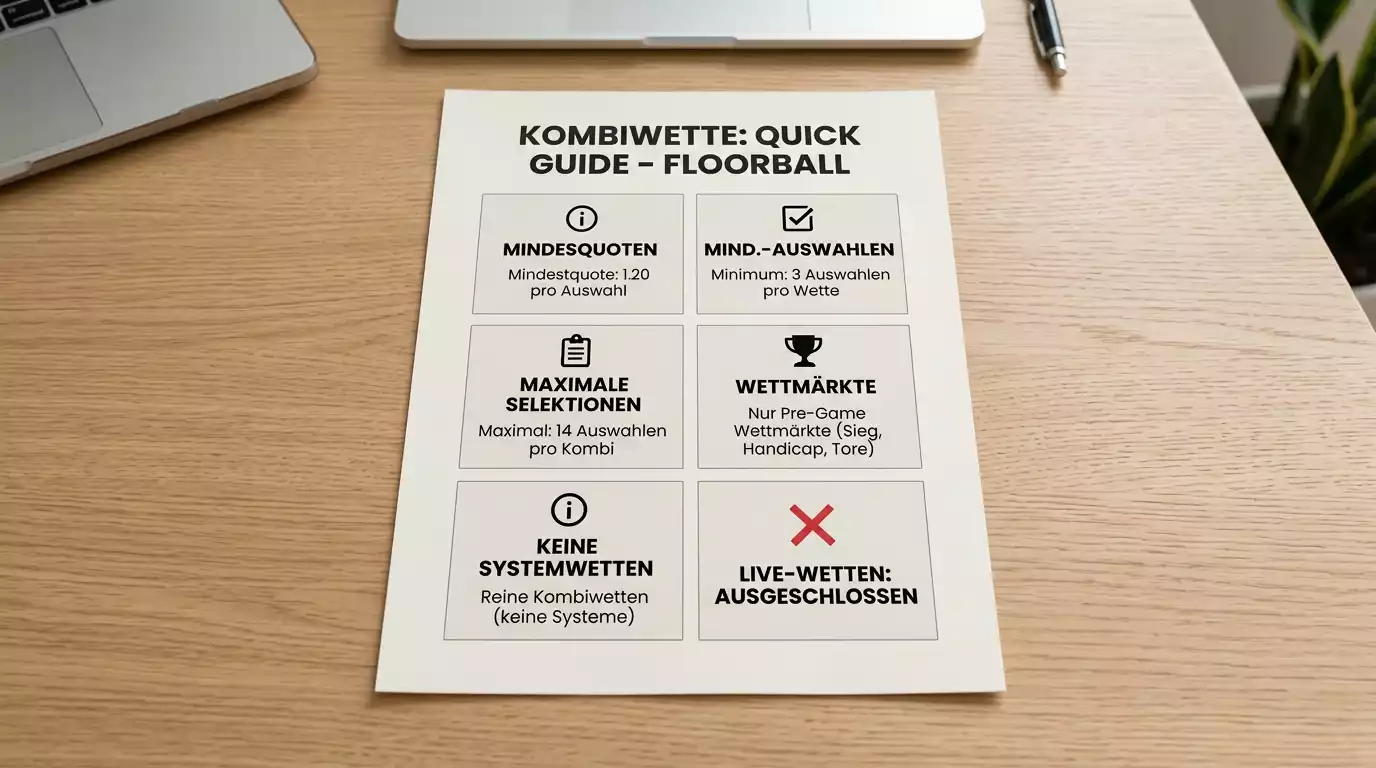 bet365 Mindestquoten Floorball-Kombischein – 1,20 Mindestquote pro Selektion für Akkumulatorboost