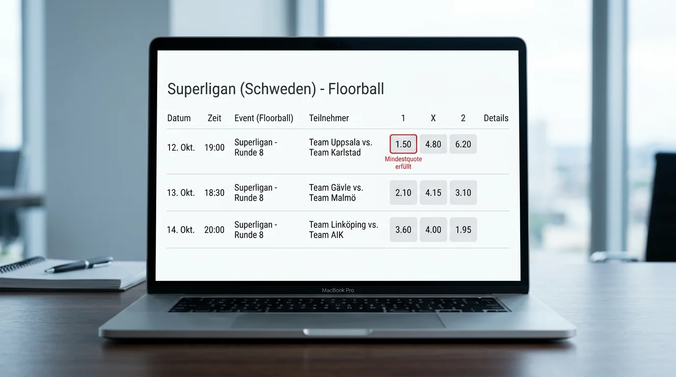 Bwin Mindestquoten für Floorball Kombiwetten und Übersicht der Bonusvoraussetzungen