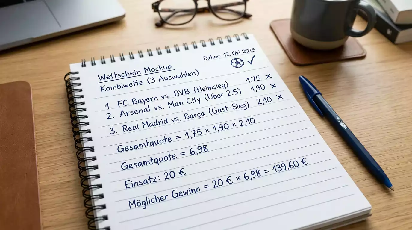 Schritt-für-Schritt-Aufbau einer Floorball Kombiwette mit Quotenmultiplikation erklärt