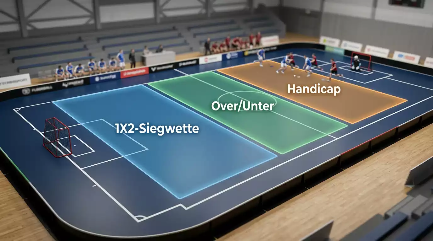 Übersicht der wichtigsten Floorball Wettmärkte von 1X2 bis Drittelwette für Kombischeine