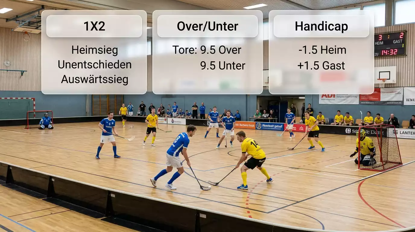 Vergleich von 1X2, Über/Unter und Handicap als Wettmärkte für Floorball Kombischeine