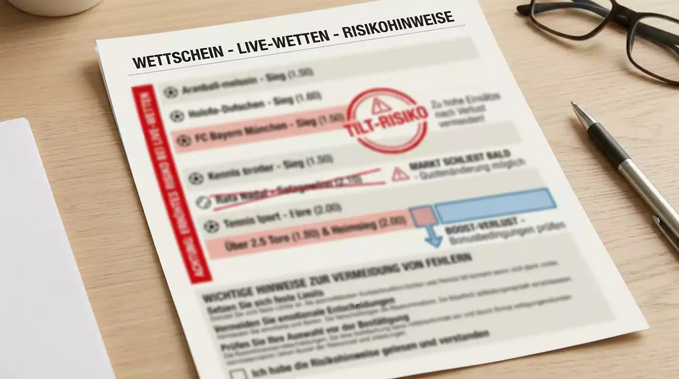 Risiken bei Floorball Live-Wetten Kombischeinen – Tilt, Boost-Verlust und Marktschließung