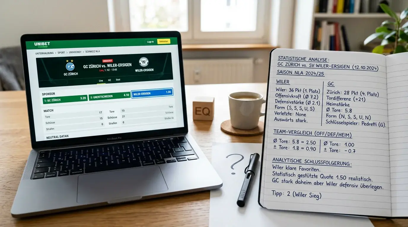 Statistische Datenanalyse für Floorball Kombiwetten – Buchmacherquoten mit eigenen Einschätzungen vergleichen