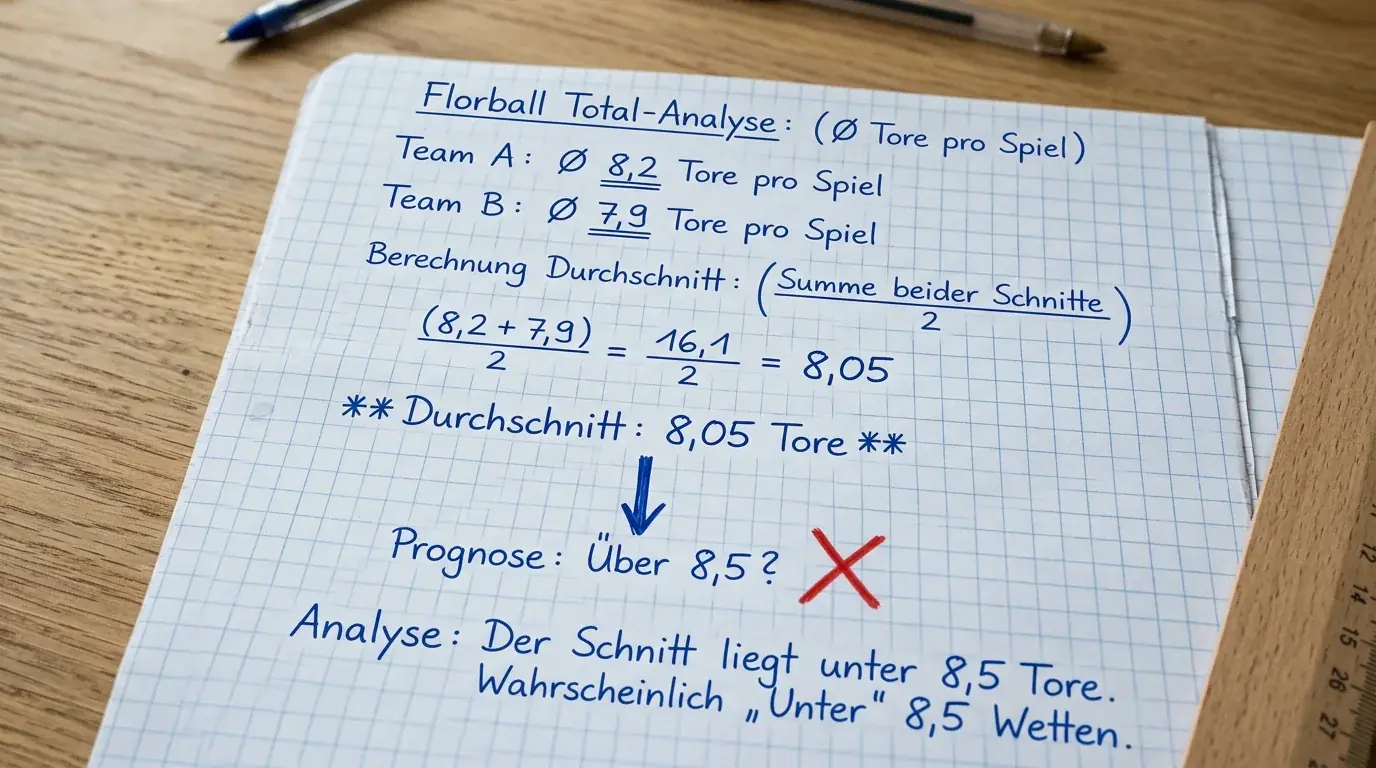 Berechnung des Tordurchschnitts für Floorball Über Unter Kombiwetten – Methodik und Beispielrechnung erklärt