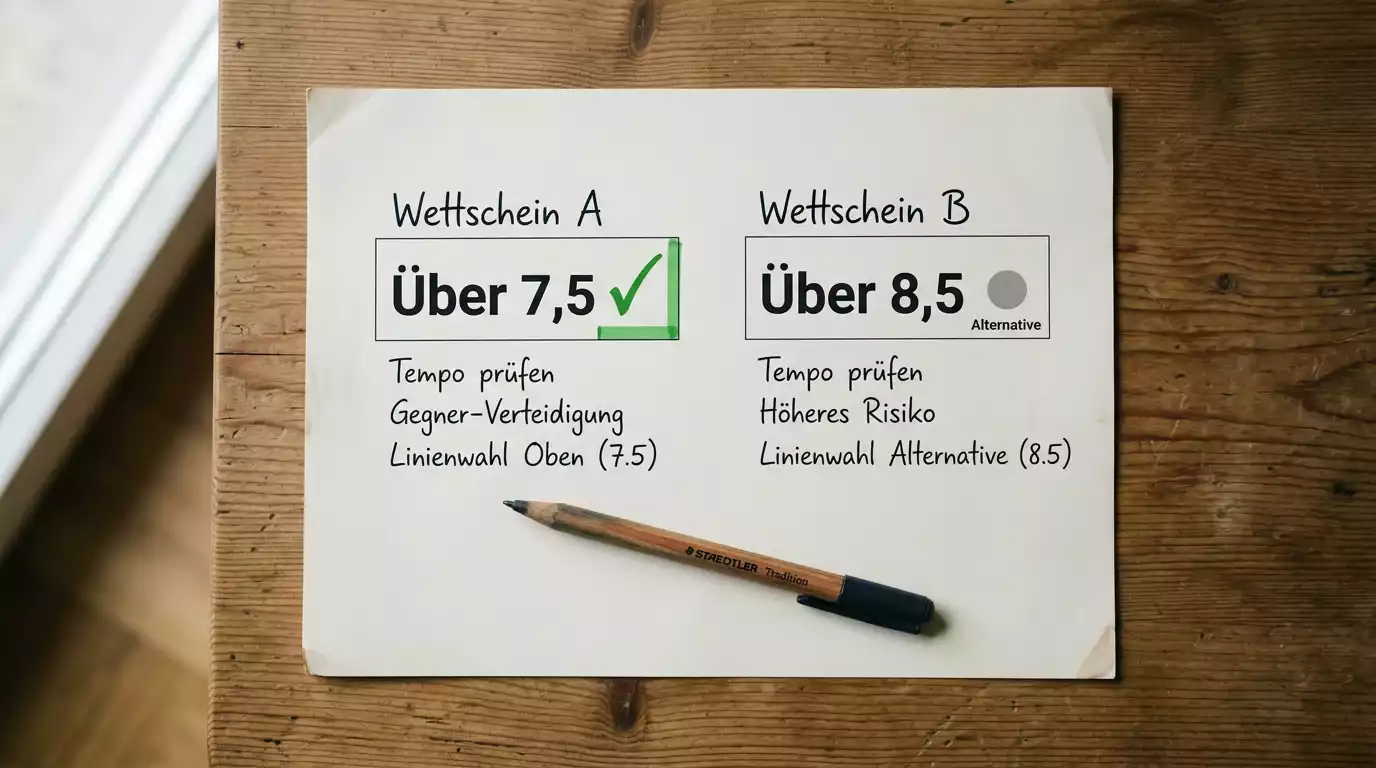 Linienauswahl für Floorball Kombischeine – Vergleich der 7.5 und 8.5 Über/Unter-Linien
