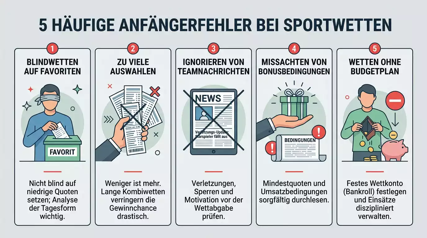 Die fünf häufigsten Fehler von Floorball-Wett-Anfängern beim Aufbau des ersten Kombischeins