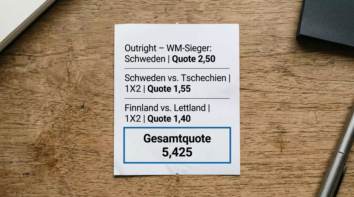 Kombination von Floorball WM Outright-Wette mit Spielwetten auf einem Kombischein