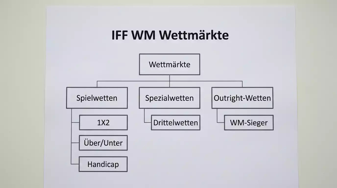Wettmarkt-Überblick für die IFF Floorball-WM mit Siegwetten, Über/Unter und Outright-Märkten