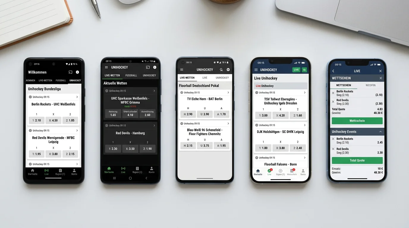 App-Vergleich GGL-lizenzierte Floorball-Wettanbieter – Betsson, bet365 und Tipico für mobile Kombischeine