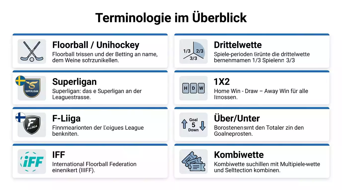 Terminologie-Übersicht für Floorball-Wetten auf deutschen Buchmacherportalen – Fachbegriffe für Tipper erklärt